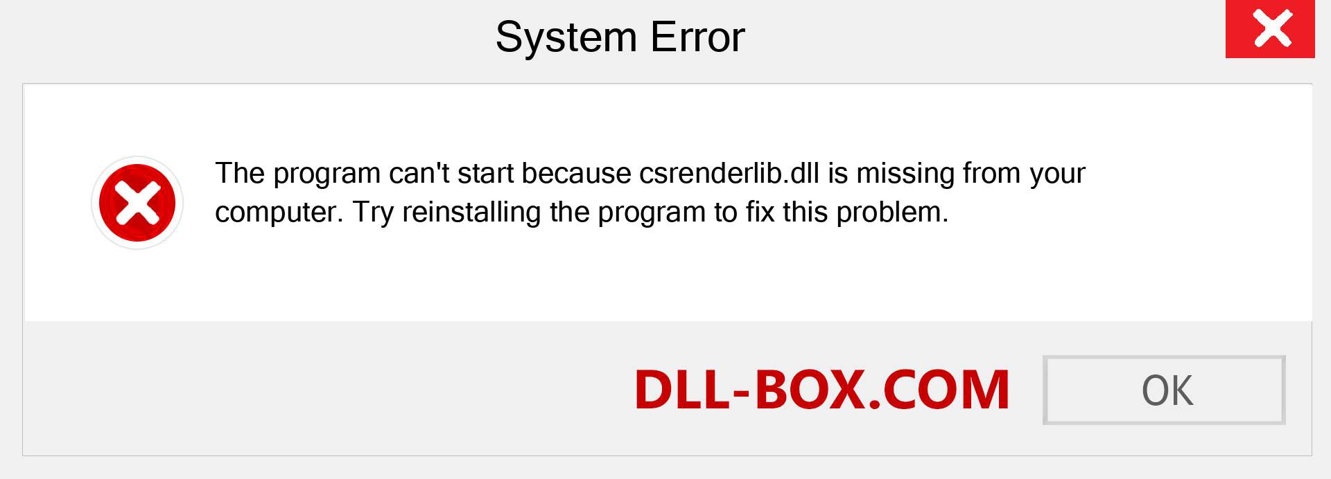  csrenderlib.dll file is missing?. Download for Windows 7, 8, 10 - Fix  csrenderlib dll Missing Error on Windows, photos, images
